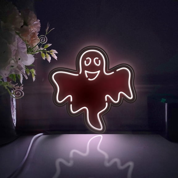 Evil Ghost Led Light Box, Dimmable Neon-Like Light Signs USB Power for Wall Decor Bedroom Decoration, Static Light (WxH) 11"x11"