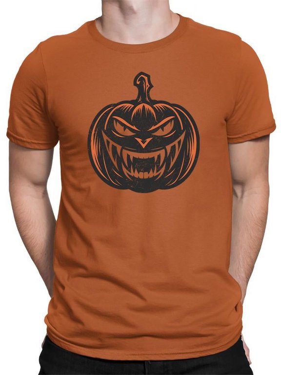 Evil Grin Pumpkin Halloween Tee T-shirt Color Men's