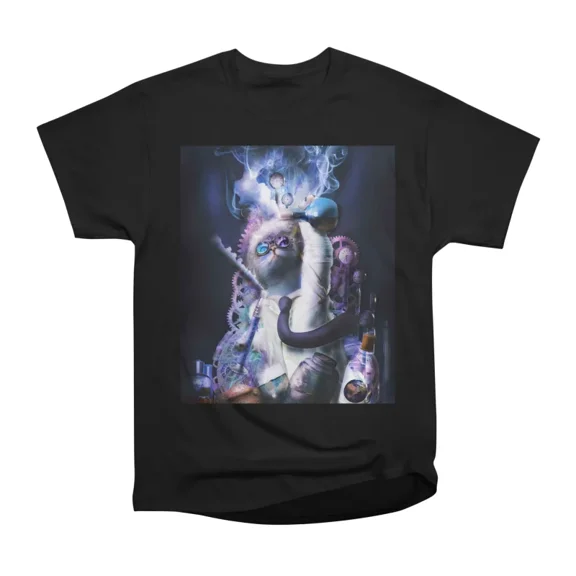 Evil Horror Kitty Cat Mad Scientist T-Shirt Tee Gift For Him Merch For Her Apparel For Fri