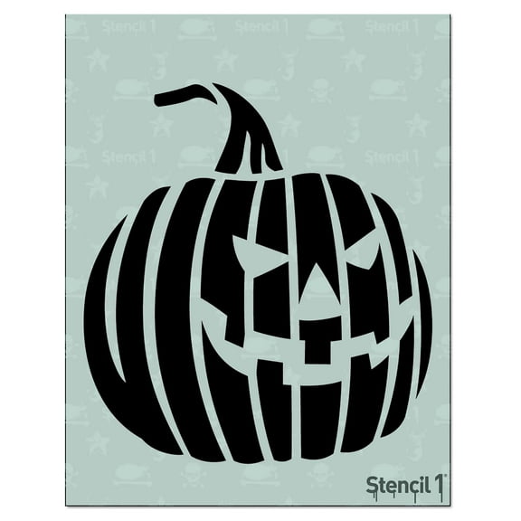Evil Jack-O-Lantern Stencil - Evil Halloween & Pumpkin Art Craft - 8.5" x 11"