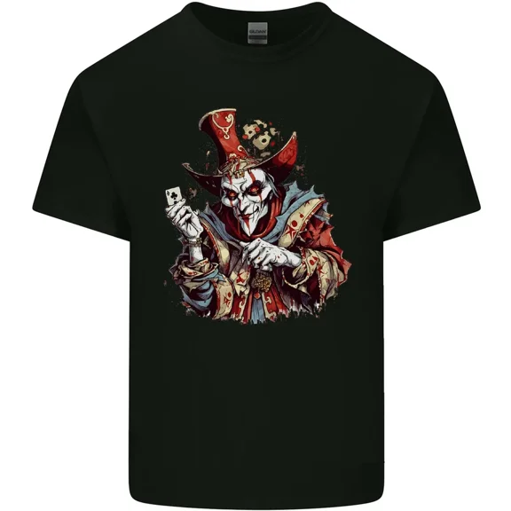 Evil Joker Clown Demon Jester Gothic Horror Halloween Graphic Cotton Tee,for unisex up to 5XL