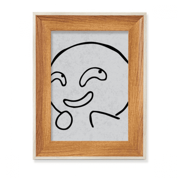 Evil Laugh Black Expression Happy Desktop Wooden Photo Frame Display Picture Art Painting Multiple Sets