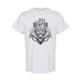 thumbnail image 1 of Evil Lion Head Line Art  T-Shirt Men -Image by Shutterstock, Male XX-Large, 1 of 2