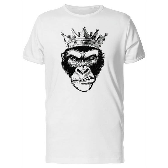 Evil Monkey With Crown Sketch T-Shirt Men -Image by Shutterstock, Male XX-Large