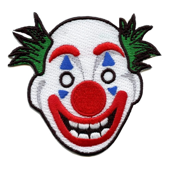 Evil Movie Clown Jester Mask Embroidered Iron on Patch