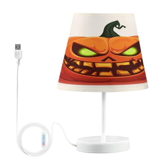 Evil Pumpkin Desk Lamp LED Table Nightstand Lamps with 3 Color Temperatures for Home Bedroom Living Room Decor 8x12