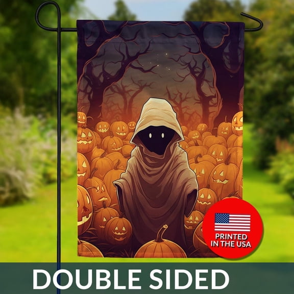 Evil Pumpkin Farmer Double Sided Halloween Flag