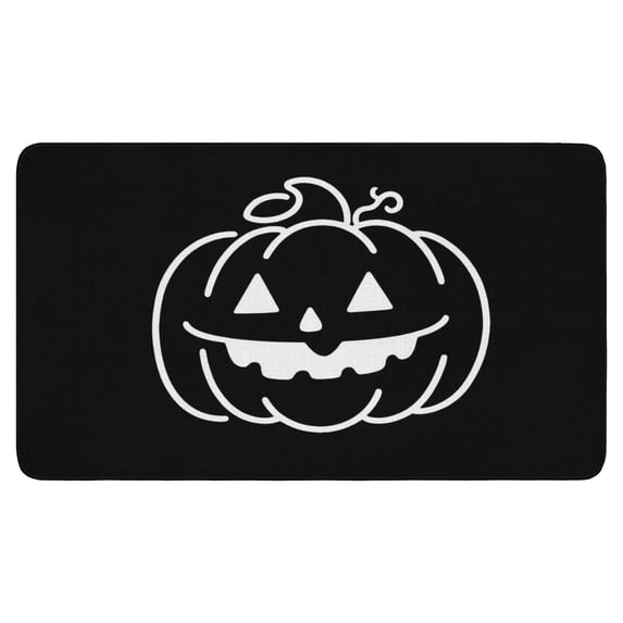 Evil Pumpkin Ghost Doormat,Durable Absorbent Happy Halloween Low-Profile Door Mat 17x30 Inch Door Mats for Bedroom Living Room