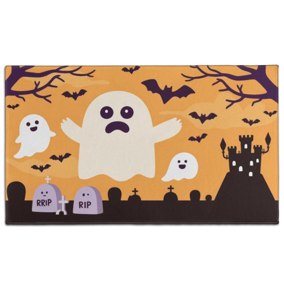 Evil Pumpkin Ghost Non-Skid Welcome Mats x Inch Halloween Pumpkin Ghost Absorbing Door Mats Switch Rug for Entryway Porch Entryway Bathroom