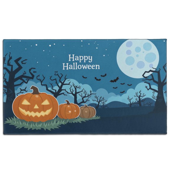 Evil Pumpkin Ghost Non-Skid Welcome Mats x Inch Happy Halloween Pumpkin Protection Throw Rugs Switch Rug for Entryway Porch Entryway Kitchen