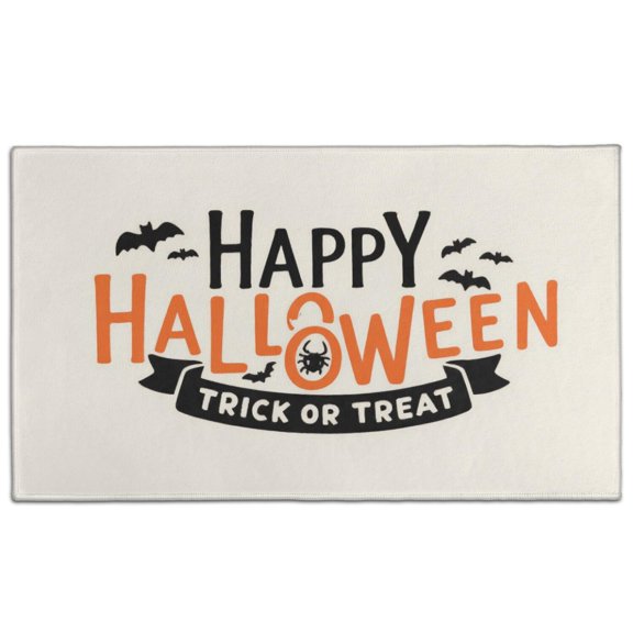 Evil Pumpkin Ghost Non-Slip Welcome Mats x Inch Halloween Pumpkin Ghost Nonskid Door Mats Layered Door Mats for Entryway Porch Entryway Kitchen