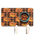thumbnail image 1 of Evil Pumpkin Ghost Pet Food Mat Happy Halloween Absobing Durable 17x30 Inch Dog Bowl Mat Cat Feeding Mat EcoFriendly Durable Pet Placemat, 1 of 7