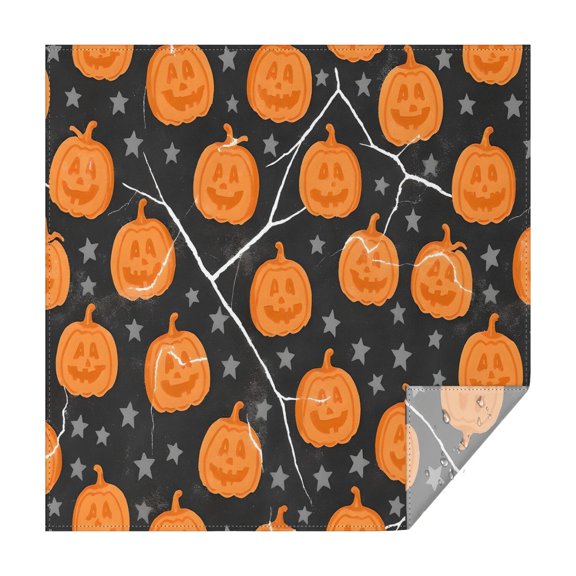Evil Pumpkin Ghost Square Table Cloth Wrinkle Resistant Washable Happy Halloween Tablecolths Table Cloths for Halloween Birthday Wedding Graduation (60x60 Inch)