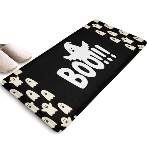 Evil Pumpkin Ghost Welcome Doormat,Home Decor Halloween Low-Profile Door Mat 17x31.5 Inch Switch Rug for Bedroom Living Room