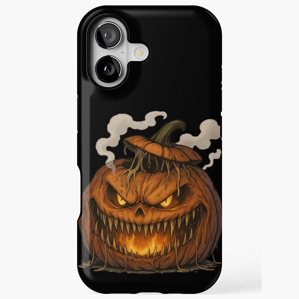 Evil Pumpkin Horror Carved Glow Compatible Phone Case for iPhone 11–17 ...