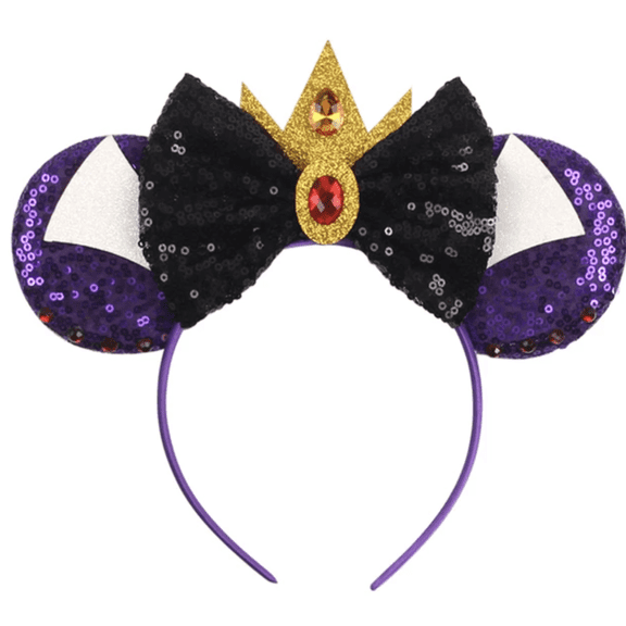 Evil Queen Minnie Ears Orange Mickey Sequin Halloween Ears Orange Mickey Ears