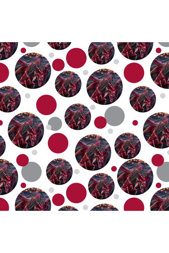 Evil Red Dragon Burning Castle Night Fantasy Premium Gift Wrap Wrapping Paper Roll