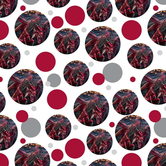 Evil Red Dragon Burning Castle Night Fantasy Premium Gift Wrap Wrapping Paper Roll