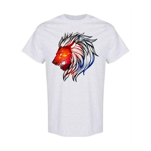 Evil Red Lion Head T-Shirt Men -Image by Shutterstock, Male XX-Large