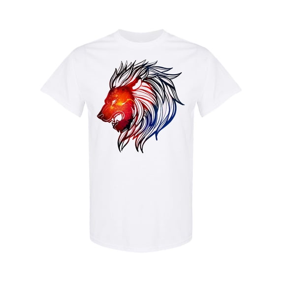 Evil Red Lion Head T-Shirt Men -Image by Shutterstock, Male x-Large