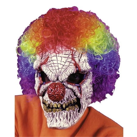 Clown Adult Halloween Mask with Wig