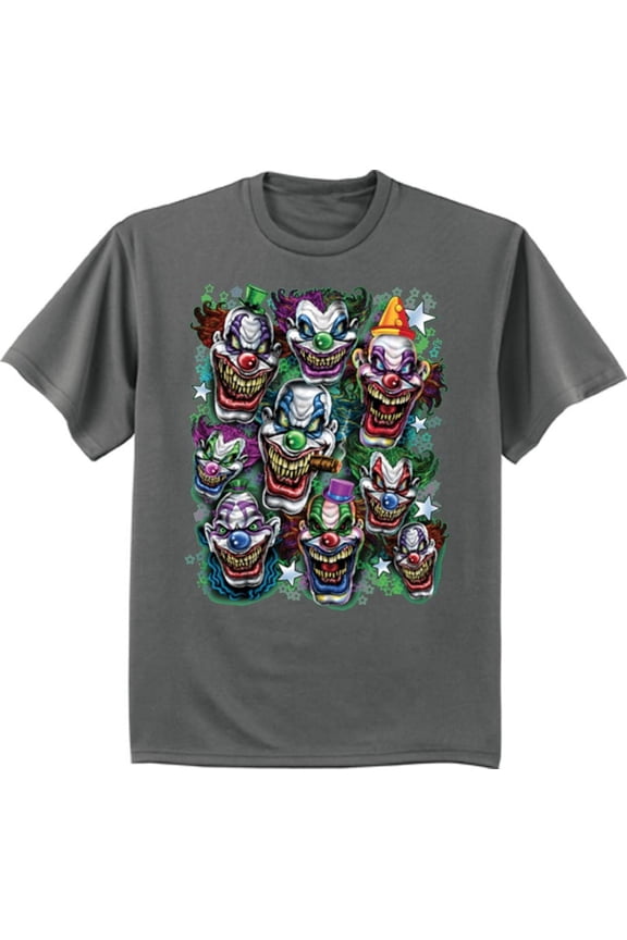 Evil Scary Horror Movie Clown T-shirt Mens Graphic Tee