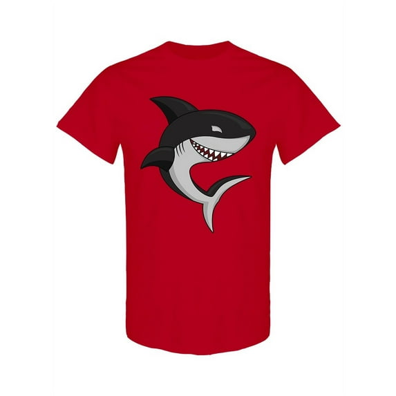 Evil Shark Cartoon T-Shirt Men -Image by Shutterstock, Male XX-Large