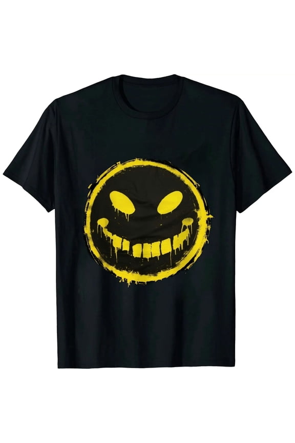 Evil Smile Face Graphic Novelty Sarcastic Funny T Shirt