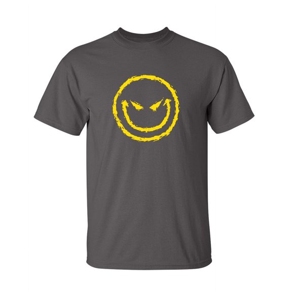 Evil Smile Face Sarcastic Humor Graphic Novelty Funny Tall T Shirt