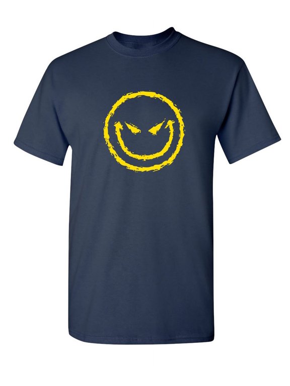 Evil Smile Face Sarcastic Humor Graphic Novelty Funny Youth T Shirt