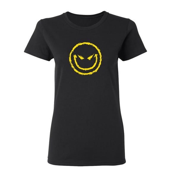 Evil Smile Face Sarcastic Novelty Gift Idea Adult Humor Funny Women's Casual Tees