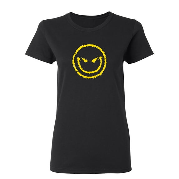 Evil Smile Face Sarcastic Novelty Gift Idea Adult Humor Funny Women's Casual Tees