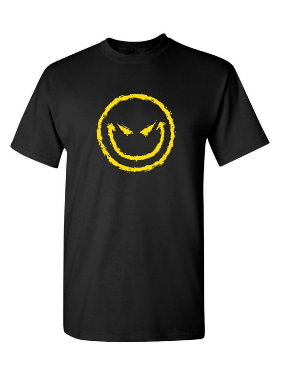 Evil Smile Face Shirt Hilarious Novelty Tshirts Humor Sarcastic Graphic Tee Gift For Sarcasm Lovers Christmas Birthday Anniversary Party Holiday Funny T-Shirt