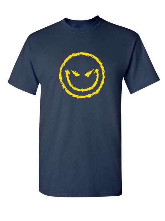 Evil Smile Face Shirt Hilarious Novelty Tshirts Humor Sarcastic Graphic Tee Gift For Sarcasm Lovers Christmas Birthday Anniversary Party Holiday Funny T-Shirt