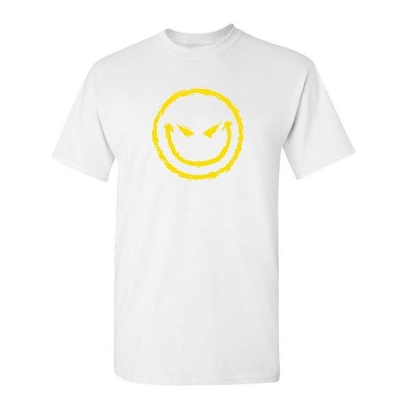 Evil Smile Face Shirt Hilarious Novelty Tshirts Humor Sarcastic Graphic Tee Gift For Sarcasm Lovers Christmas Birthday Anniversary Party Holiday Funny T-Shirt