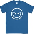 thumbnail image 1 of Evil Smiley Face T-Shirt Funny Rebel Biker Humor Sarcastic DJ Club Tee - Royal Blue, 5XL, 1 of 5