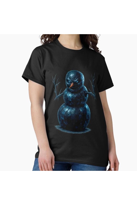 Evil Snowman Gothmas Dark Winter Art For A Creepy Goth Christmas Goth G21054 Unisex T-Shirt, Up to Size 5XL