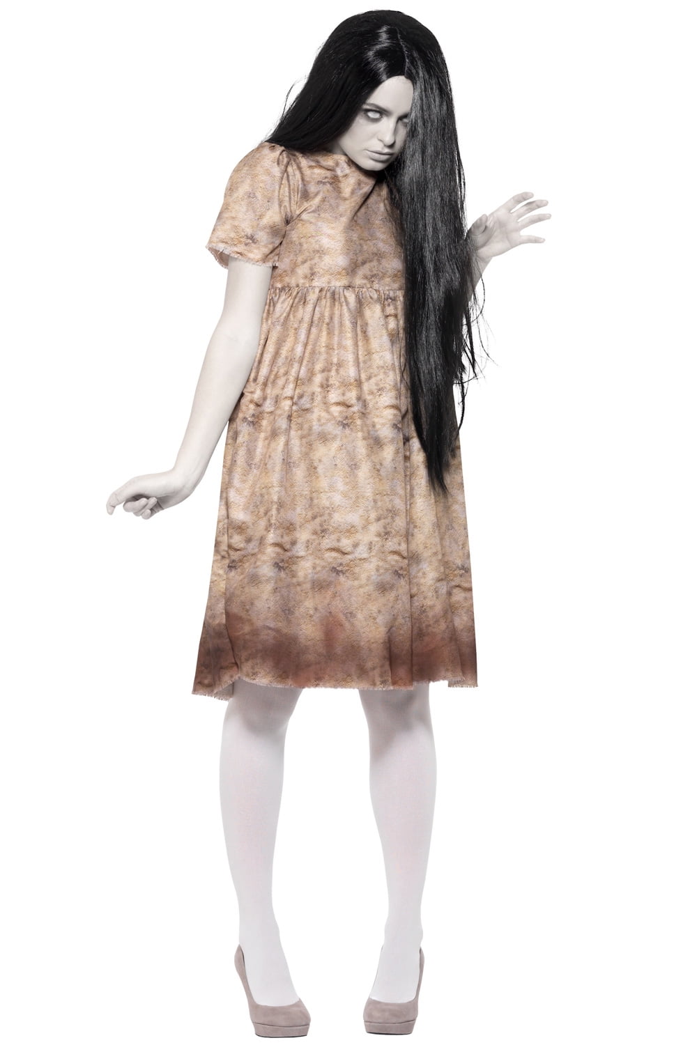 Evil Spirit The Ring Costume Adult Grey Decayed Dress Wig Evil Spirit The Ring Costume Adult Grey Decayed Dress Wig