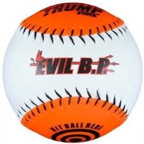 Evil Sports Trump AK-EVIL-BP Synthetic Leather Batting Practice Softball, Black Stitch