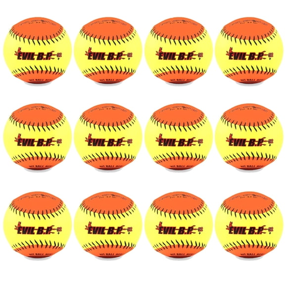 Evil Sports 12 Inch BP52 Softballs, The Original Two Tone Training Balls For Batting And Pitching Practice, Fastpitch or Slowpitch