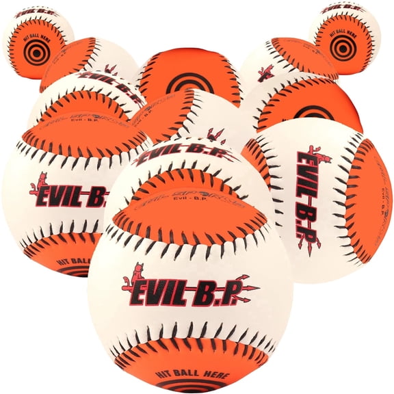 EVIL SPORTS = ROCKET> Softballs 12 Inch The Original Two Tone Training Balls For Batting And Pitching Practice 1 Dozen