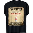thumbnail image 1 of Evil Ten Pin 10 Funny Bowling Short Sleeve T Shirt, 1 of 5