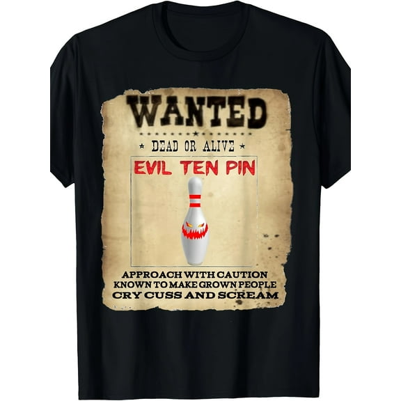 Evil Ten Pin 10 Funny Bowling Short Sleeve T Shirt