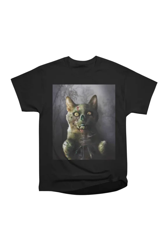 Evil Undead Kitty Cat Zombie T-Shirt Tee Gift For Him Merch For Her Apparel For Friend