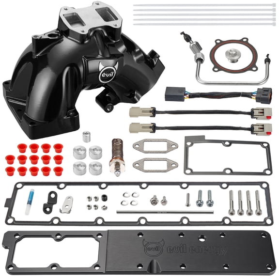EVIL ENERGY Intake Manifold, Intake Manifold Assembly with Grid Heater for 2013–2018 Dodge Ram 2500/3500 6.7L Cummins-Black