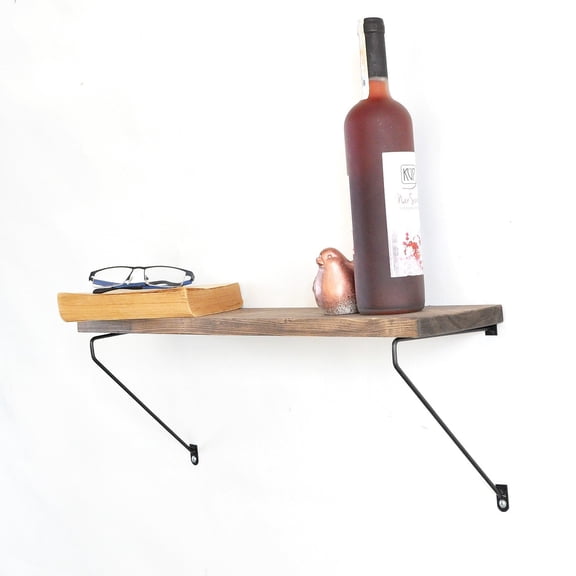 Evila Originals , Plane - Walnut Black Wall Shelf