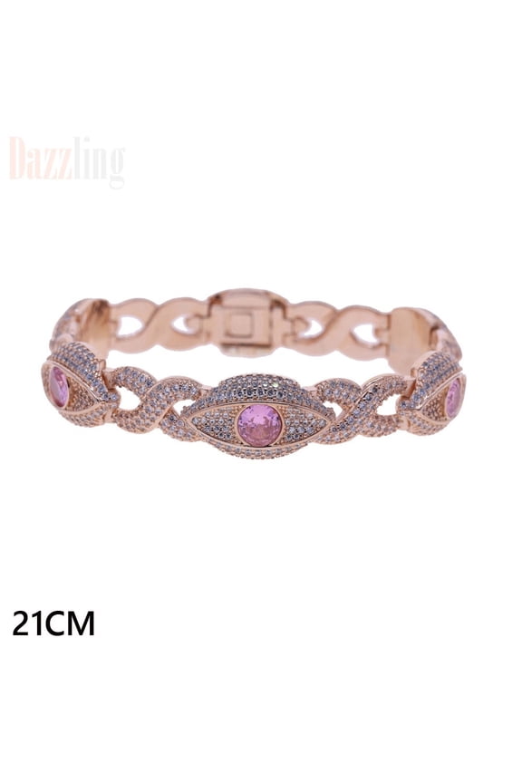 Evileyes Sparkling Jewelry Hiphop Bracelet For Men Women Rapper Summervibes Bling Cuff Bangles 18K Gold Plated Chains