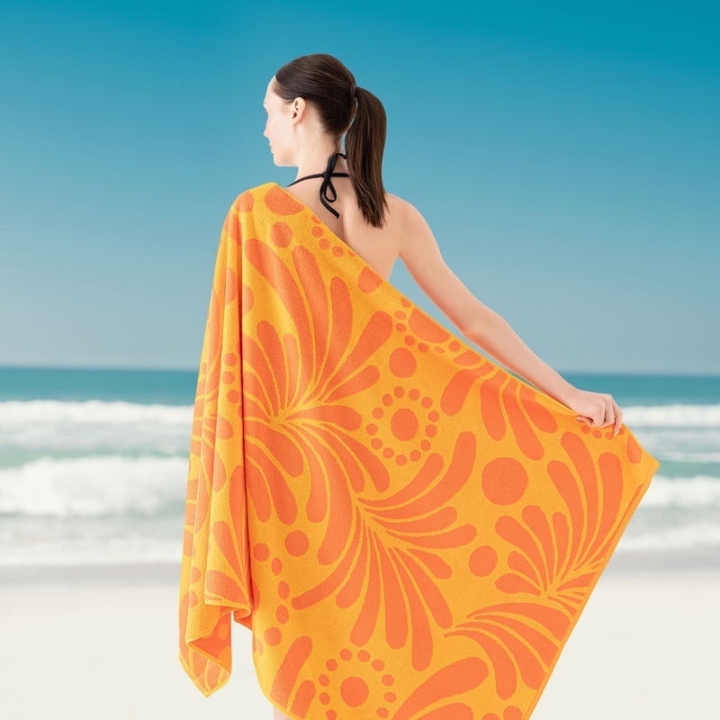 Evimpex 100%-Cotton 2pcs/SET Beach & Pool Towels - Large Cotton Towels for Pool, Beach, Bath, Gym & More - Soft, Absorbent & Oversized Beach Towels 36” x 72”