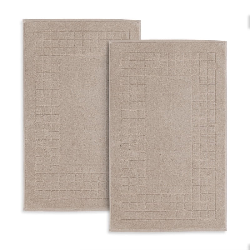 Evimpex Bath Mats, 20 x 36 Inches, 2pcs/set, 100% Ring Spun Cotton - Highly Absorbent, Quick-Dry, Soft, and Machine Washable Shower Bathroom Floor Mat for Home Use