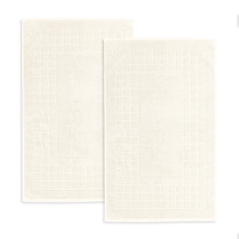 Evimpex Bath Mats, 20 x 36 Inches, 2pcs/set, 100% Ring Spun Cotton - Highly Absorbent, Quick-Dry, Soft, and Machine Washable Shower Bathroom Floor Mat for Home Use